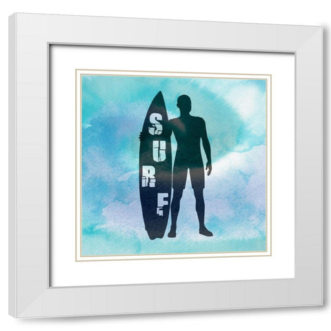 Surf 3 White Modern Wood Framed Art Print with Double Matting by Phillip, Jamie