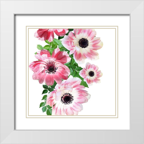 Rose Garden 2 White Modern Wood Framed Art Print with Double Matting by Phillip, Jamie
