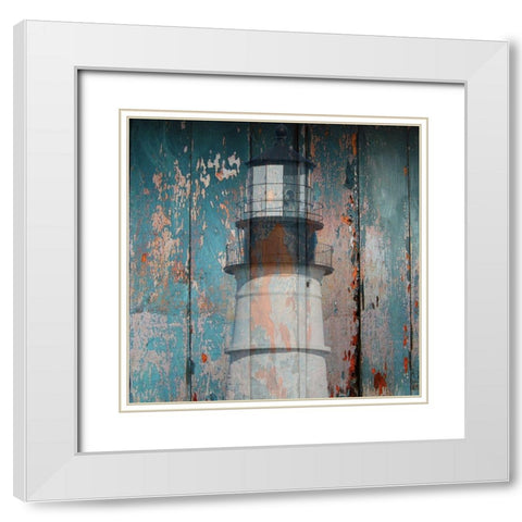Lighthouse White Modern Wood Framed Art Print with Double Matting by Phillip, Jamie