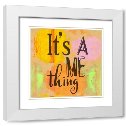 Me White Modern Wood Framed Art Print with Double Matting by Phillip, Jamie