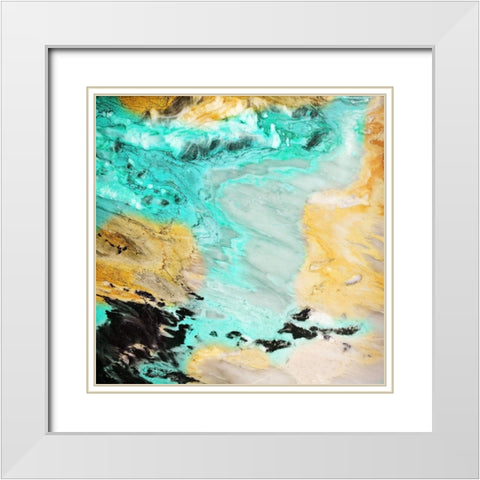 Marble Abstract 1 White Modern Wood Framed Art Print with Double Matting by Phillip, Jamie