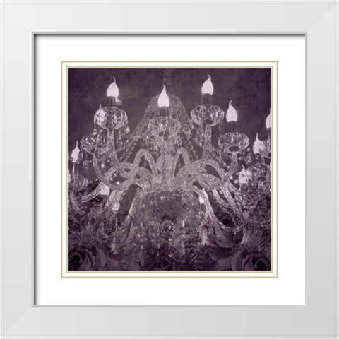 Elegant Chandelier 4 White Modern Wood Framed Art Print with Double Matting by Phillip, Jamie