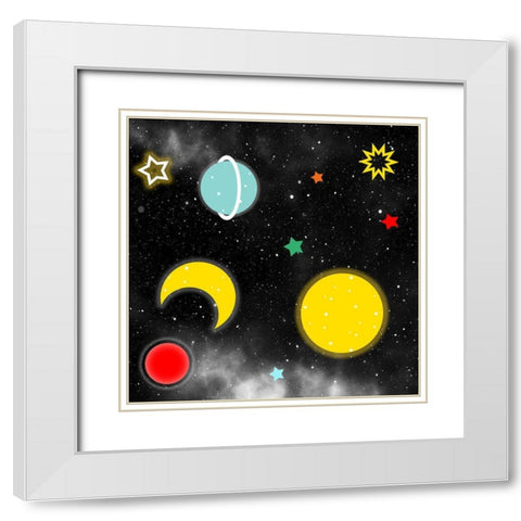 Stars 3 White Modern Wood Framed Art Print with Double Matting by Phillip, Jamie