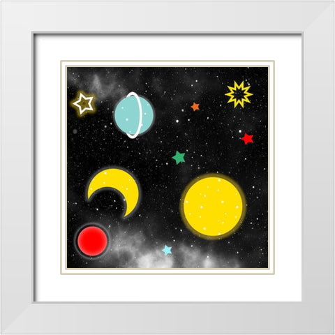 Stars 3 White Modern Wood Framed Art Print with Double Matting by Phillip, Jamie