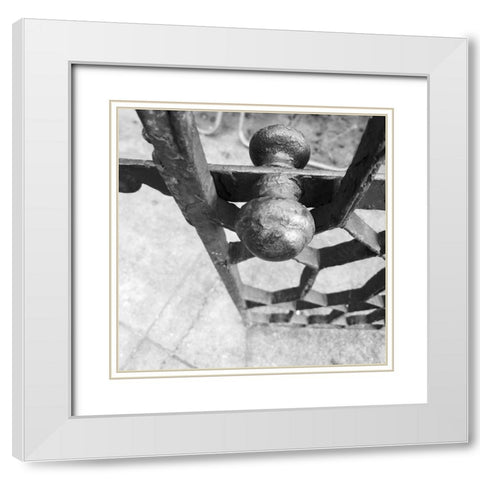 Black Iron Gate White Modern Wood Framed Art Print with Double Matting by Phillip, Jamie