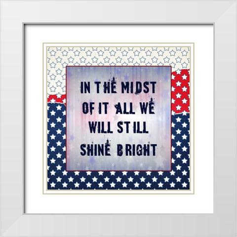 July Fourth White Modern Wood Framed Art Print with Double Matting by Phillip, Jamie