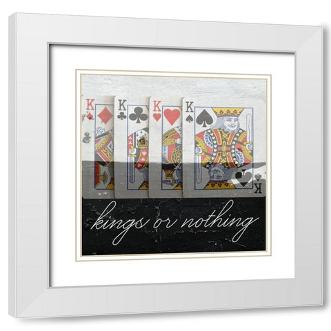 Kings White Modern Wood Framed Art Print with Double Matting by Phillip, Jamie