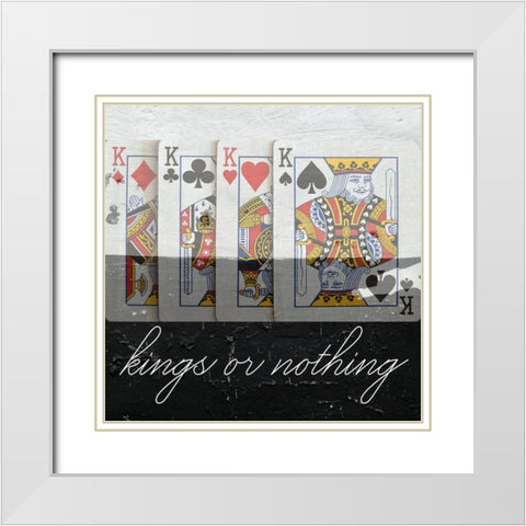 Kings White Modern Wood Framed Art Print with Double Matting by Phillip, Jamie