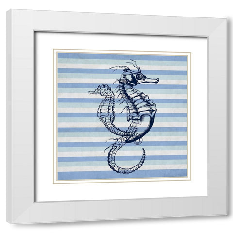 Seahorse 1 White Modern Wood Framed Art Print with Double Matting by Phillip, Jamie