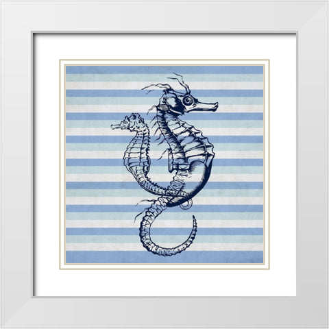Seahorse 1 White Modern Wood Framed Art Print with Double Matting by Phillip, Jamie