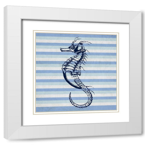 Seahorse 2 White Modern Wood Framed Art Print with Double Matting by Phillip, Jamie
