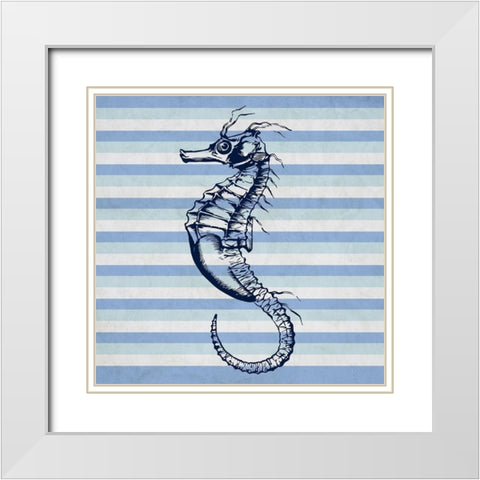Seahorse 2 White Modern Wood Framed Art Print with Double Matting by Phillip, Jamie