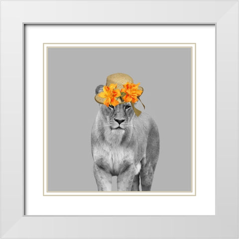 Jungle Queen B White Modern Wood Framed Art Print with Double Matting by Phillip, Jamie