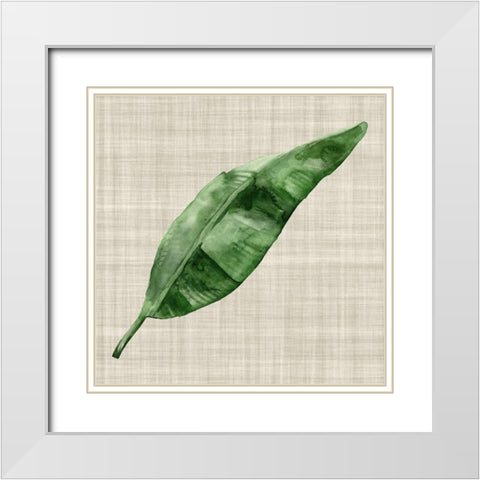 Green Leaf White Modern Wood Framed Art Print with Double Matting by Urban Road