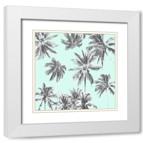 Tropico Mint White Modern Wood Framed Art Print with Double Matting by Urban Road