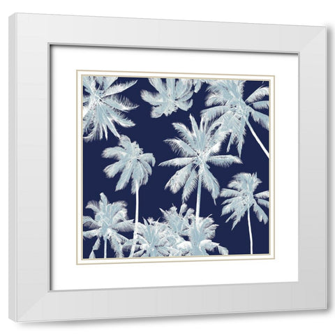 Tropico Blue White Modern Wood Framed Art Print with Double Matting by Urban Road