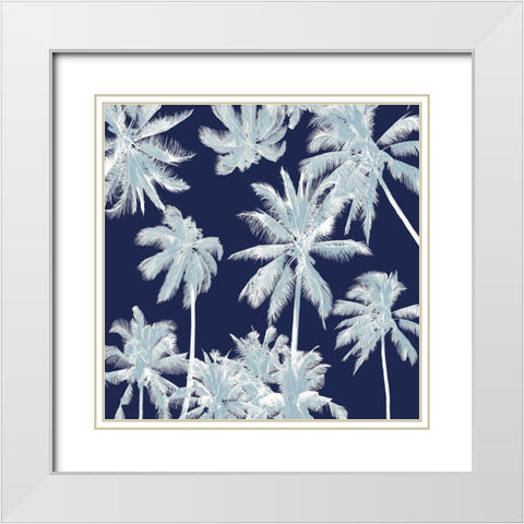 Tropico Blue White Modern Wood Framed Art Print with Double Matting by Urban Road