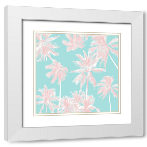 Tropico Turquoise White Modern Wood Framed Art Print with Double Matting by Urban Road