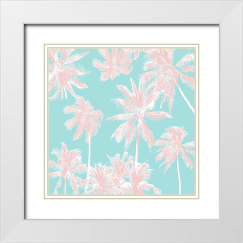 Tropico Turquoise White Modern Wood Framed Art Print with Double Matting by Urban Road