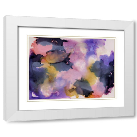 Pansies White Modern Wood Framed Art Print with Double Matting by Urban Road