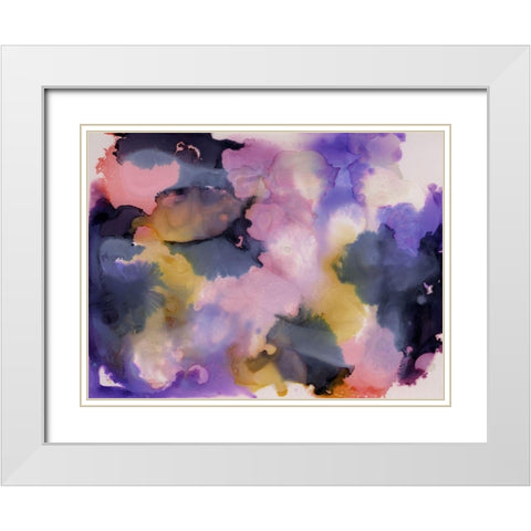 Pansies White Modern Wood Framed Art Print with Double Matting by Urban Road