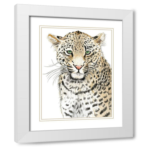 Leopard (Never Changes its Spots) White Modern Wood Framed Art Print with Double Matting by Urban Road