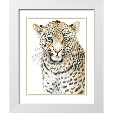 Leopard (Never Changes its Spots) White Modern Wood Framed Art Print with Double Matting by Urban Road