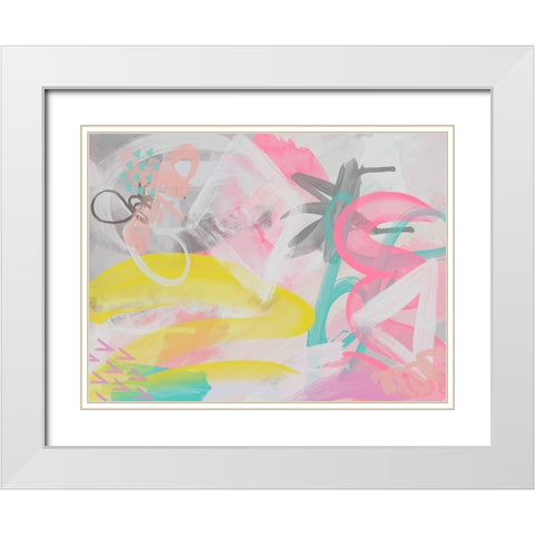 Lunch with the Girls White Modern Wood Framed Art Print with Double Matting by Urban Road