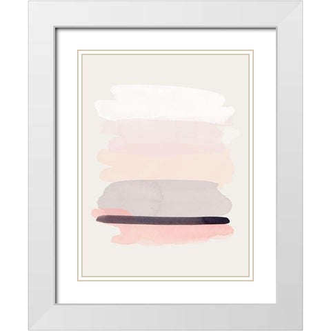 Shimmer White Modern Wood Framed Art Print with Double Matting by Urban Road