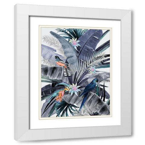 Paradise Dusk White Modern Wood Framed Art Print with Double Matting by Urban Road