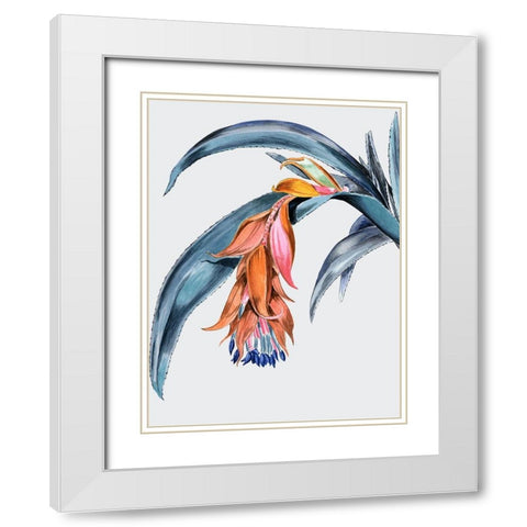 Crimson Bloom White Modern Wood Framed Art Print with Double Matting by Urban Road