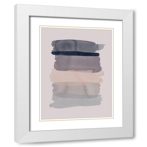 Dusty Pink White Modern Wood Framed Art Print with Double Matting by Urban Road