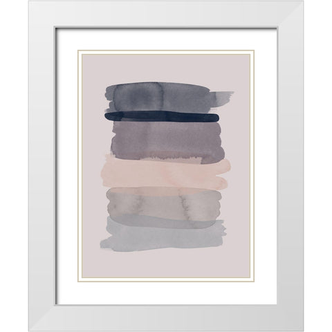 Dusty Pink White Modern Wood Framed Art Print with Double Matting by Urban Road