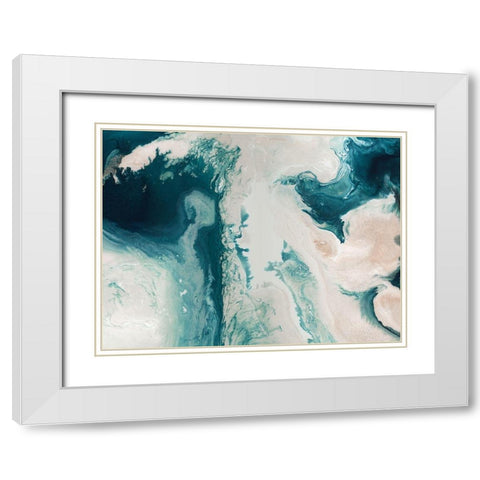 Earth Rise White Modern Wood Framed Art Print with Double Matting by Urban Road