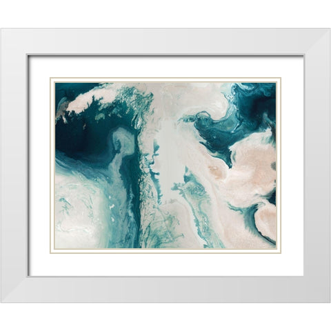 Earth Rise White Modern Wood Framed Art Print with Double Matting by Urban Road