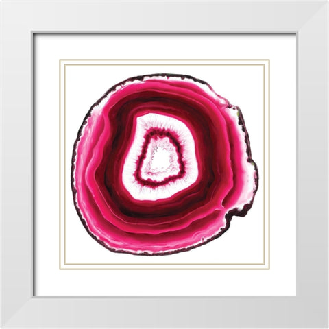 Agate Slice pink White Modern Wood Framed Art Print with Double Matting by Urban Road