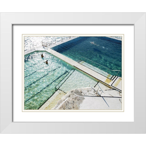 Bondi White Modern Wood Framed Art Print with Double Matting by Urban Road