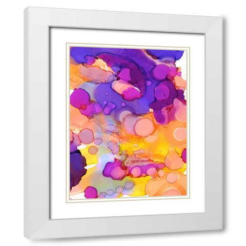 Violets and Sunflowers White Modern Wood Framed Art Print with Double Matting by Urban Road