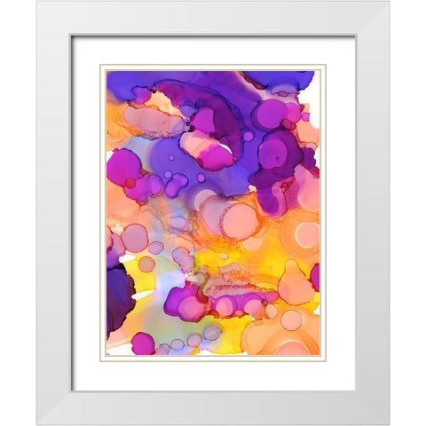 Violets and Sunflowers White Modern Wood Framed Art Print with Double Matting by Urban Road