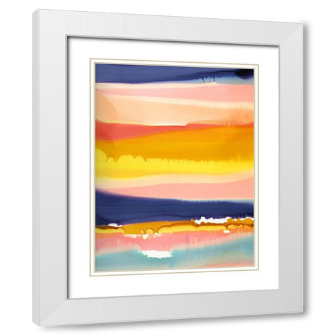 New Horizon White Modern Wood Framed Art Print with Double Matting by Urban Road