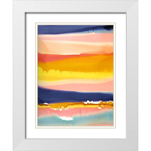 New Horizon White Modern Wood Framed Art Print with Double Matting by Urban Road