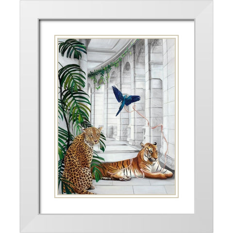 Big Cat Club Art Print White Modern Wood Framed Art Print with Double Matting by Urban Road