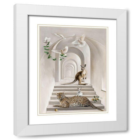 Menagerie Art Print White Modern Wood Framed Art Print with Double Matting by Urban Road