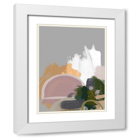 Half Moon Art Print White Modern Wood Framed Art Print with Double Matting by Urban Road