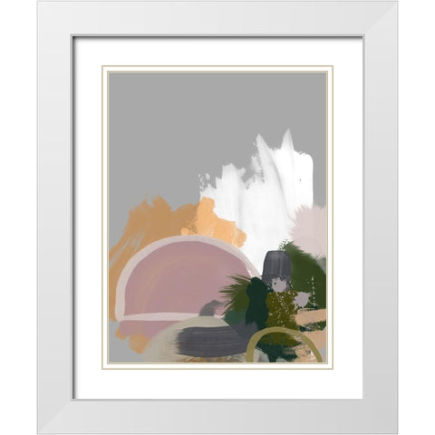 Half Moon Art Print White Modern Wood Framed Art Print with Double Matting by Urban Road