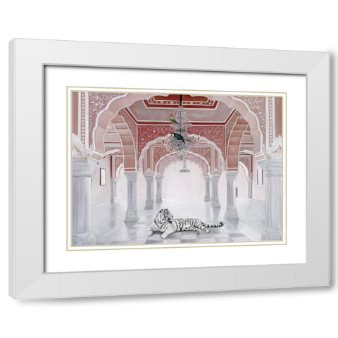 The Queens Court  White Modern Wood Framed Art Print with Double Matting by Urban Road