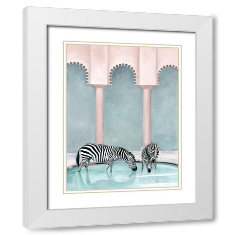 Office Gossip  White Modern Wood Framed Art Print with Double Matting by Urban Road