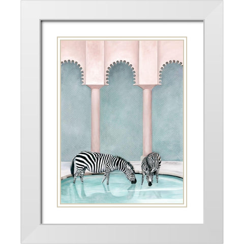 Office Gossip  White Modern Wood Framed Art Print with Double Matting by Urban Road