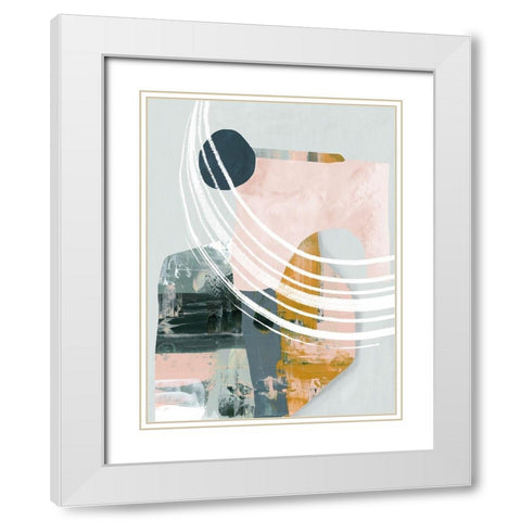 Opus I  White Modern Wood Framed Art Print with Double Matting by Urban Road