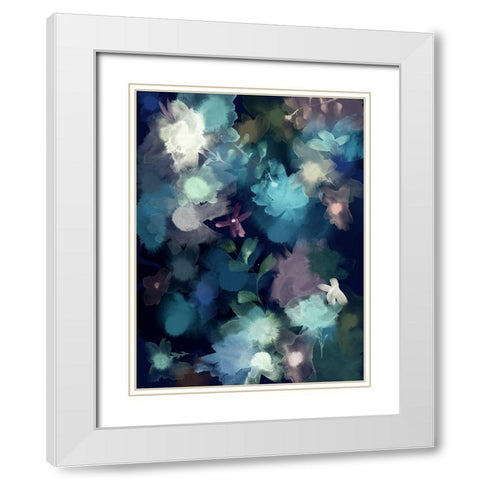 Forget Me Not  White Modern Wood Framed Art Print with Double Matting by Urban Road
